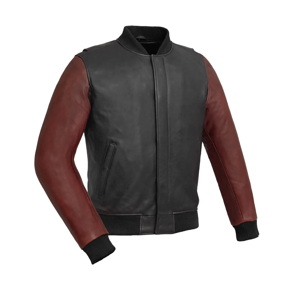 Willie Men's Motorcycle Leather Jacket Men's Leather Jacket Jackets Black Oxblood S