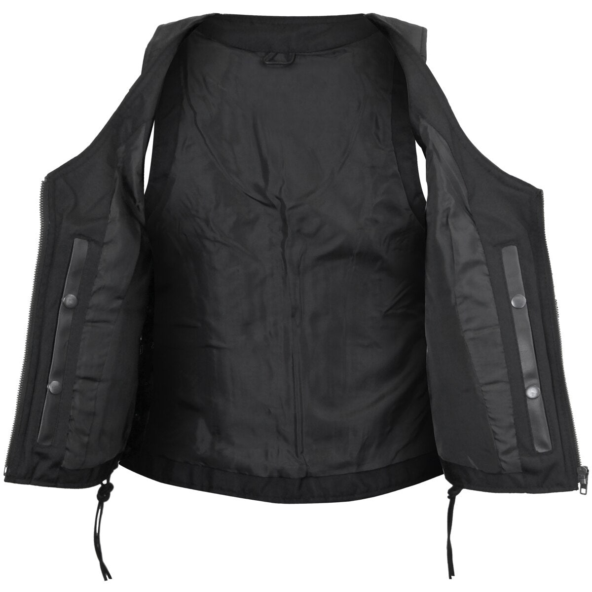 Vance Women's Lace Side Zipper Pocket Premium Cowhide Leather Biker Vest
