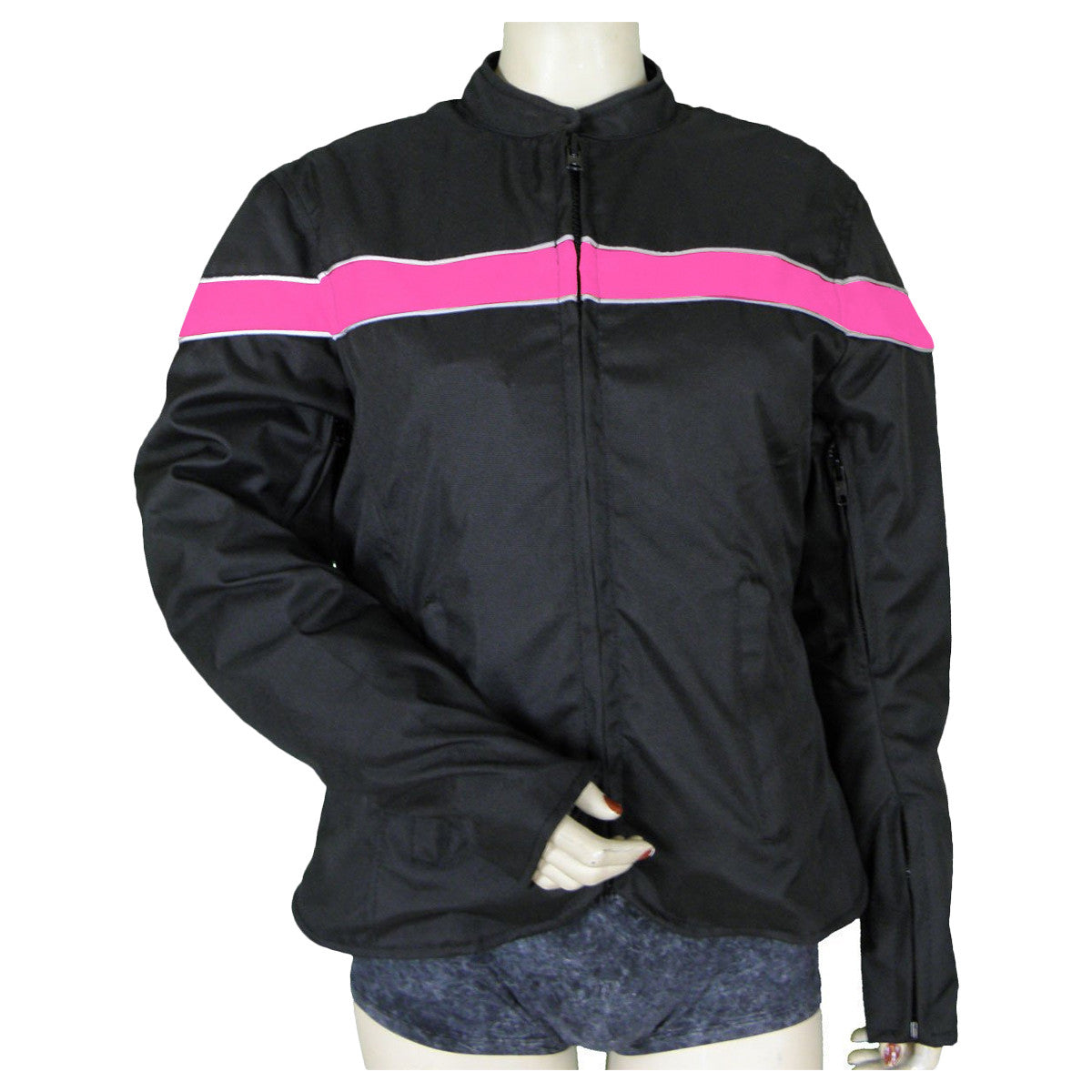 Women's Textile Color Stripe Jacket W/Reflective Piping