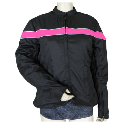 Women's Textile Color Stripe Jacket W/Reflective Piping