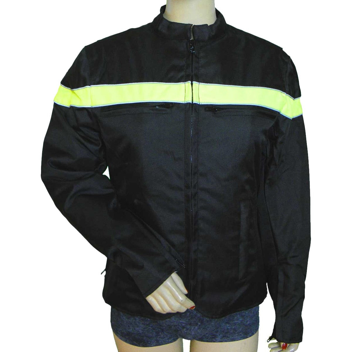 Women's Textile Color Stripe Jacket W/Reflective Piping