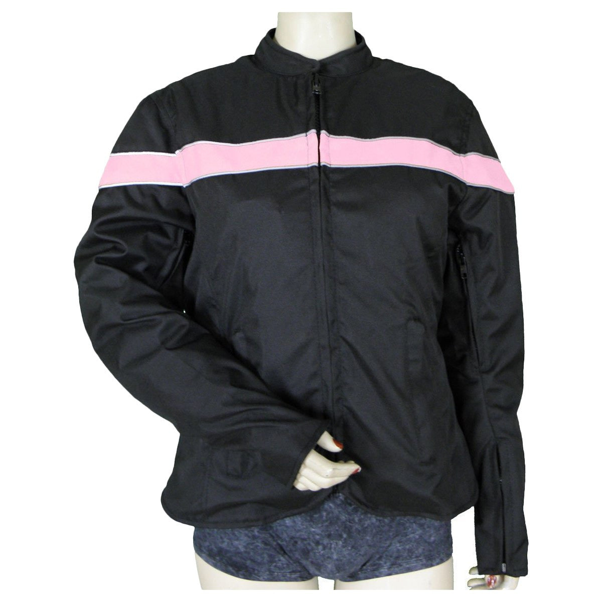 Women's Textile Color Stripe Jacket W/Reflective Piping