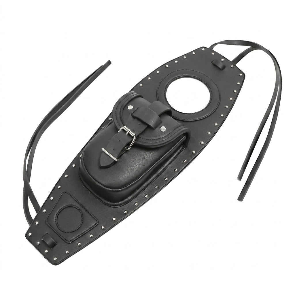 Leather Motorcycle Bag - Motorcycle Fuel Tank Cover Panel Pad Bib Bag