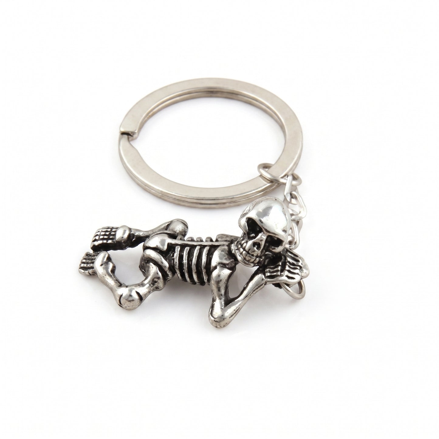 Stainless Steel Biker Ring - ZRM Punk Skull Pendant Keychain Vintage S