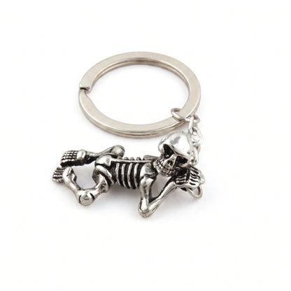 Stainless Steel Biker Ring - ZRM Punk Skull Pendant Keychain Vintage S