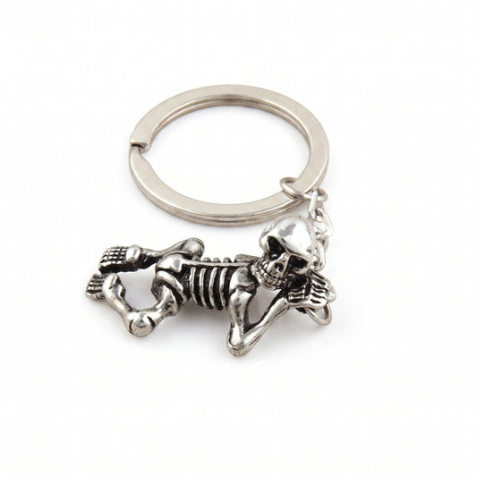 Stainless Steel Biker Ring - ZRM Punk Skull Pendant Keychain Vintage S