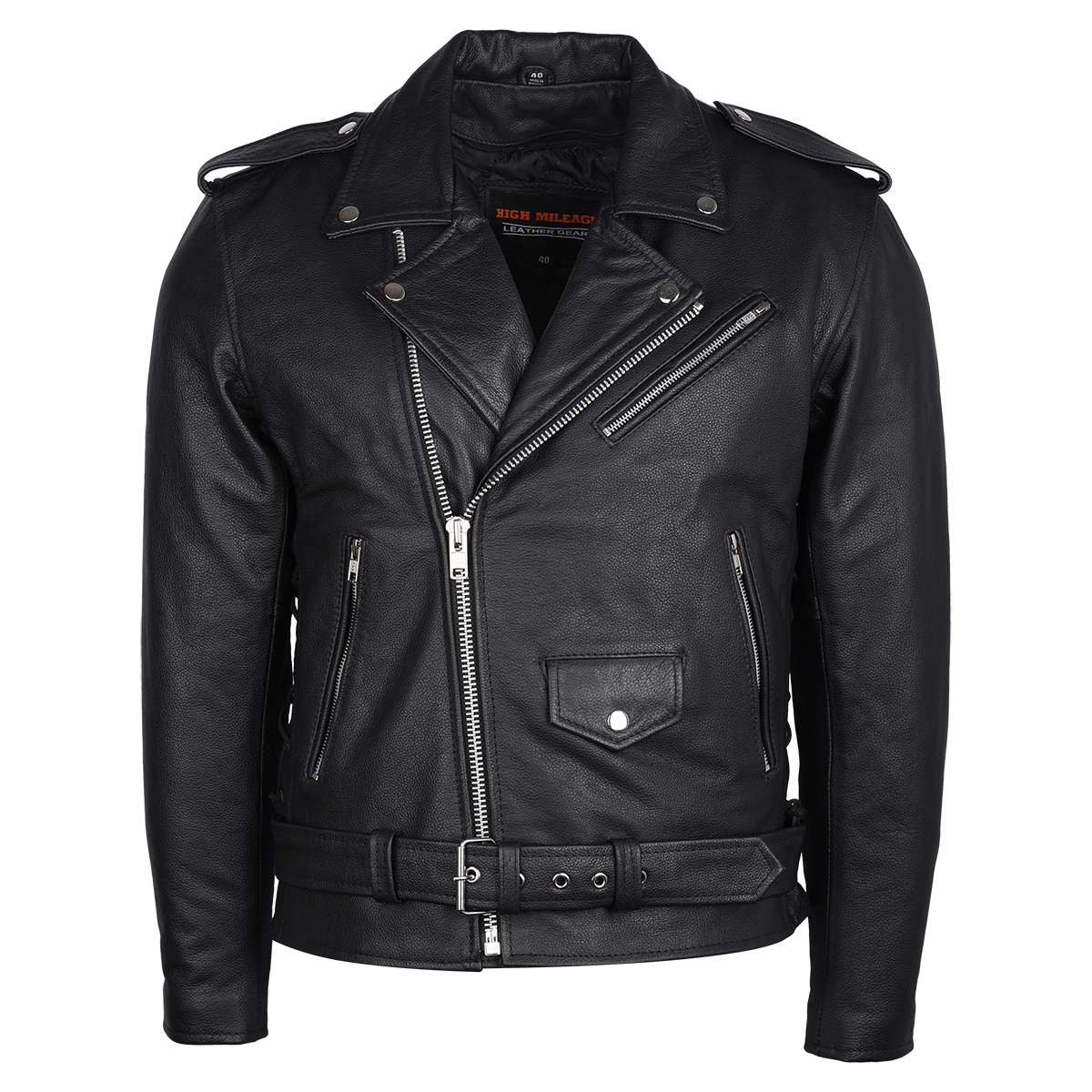 Vance Leather Men's Eagle Embossed Classic Biker Jacket
