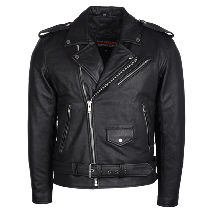 Vance Leather Men's Eagle Embossed Classic Biker Jacket