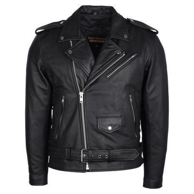 Vance Leather Men's Eagle Embossed Classic Biker Jacket