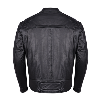 Vance Leather High Mileage Premium Men's Black Leather Jacket