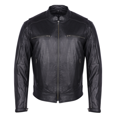 Vance Leather High Mileage Premium Men's Black Leather Jacket