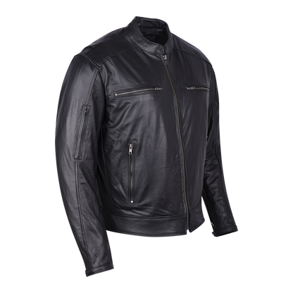 Vance Leather High Mileage Premium Men's Black Leather Jacket