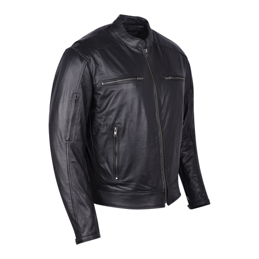 Vance Leather High Mileage Premium Men's Black Leather Jacket