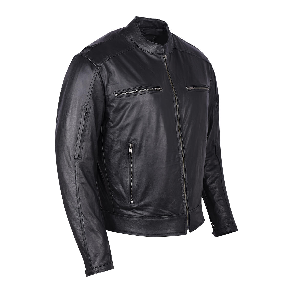 Vance Leather High Mileage Premium Men's Black Leather Jacket