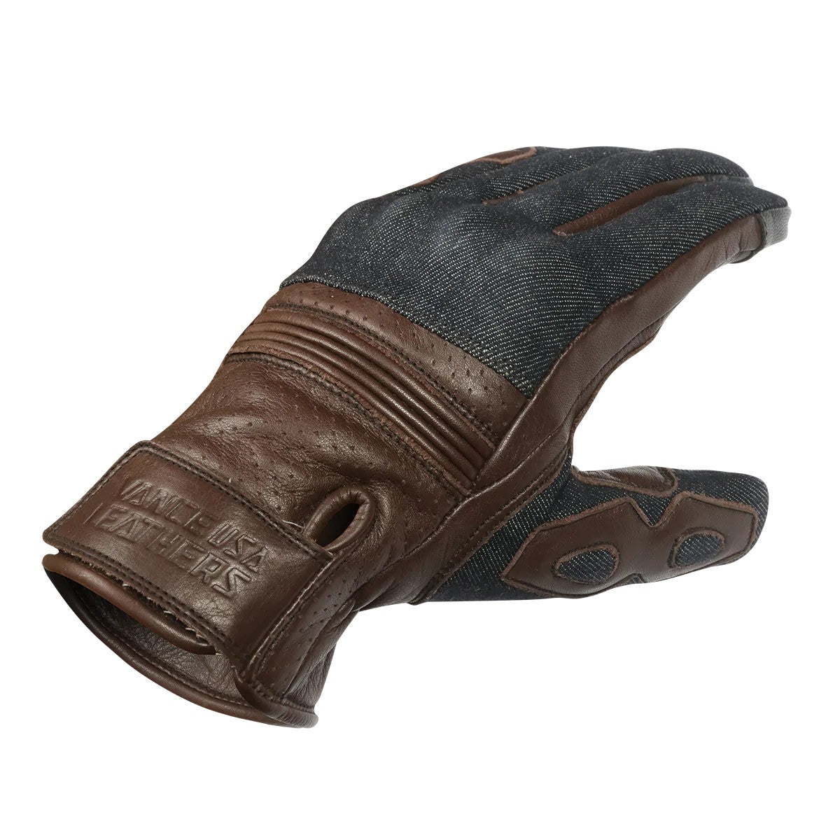 Vance Denim & Leather Gloves with Mobile Phone Touchscreen