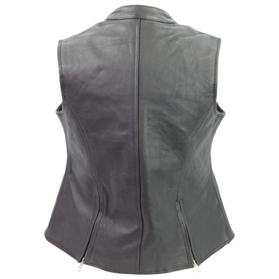 Vance Ladies Premium Leather Zipper Vest