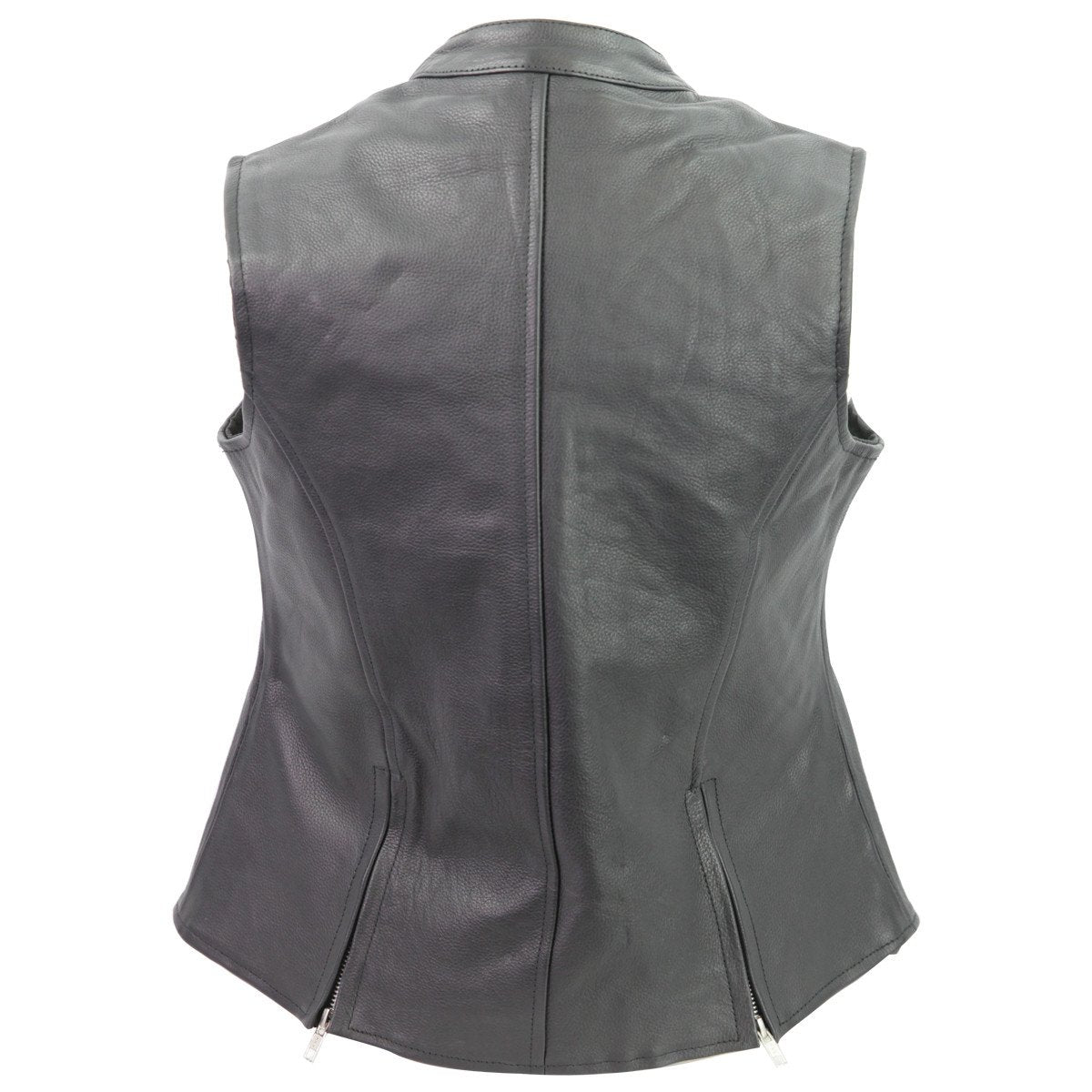 Vance Ladies Premium Naked Leather Zipper Vest