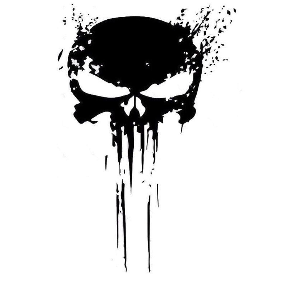Punisher Skull Sticker Vinyl Decal, 4 x 6 in - American Legend Rider