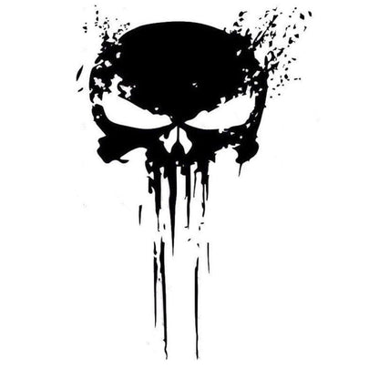 Punisher Skull Sticker Vinyl Decal, 4 x 6 in - American Legend Rider
