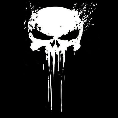 Punisher Skull Sticker Vinyl Decal, 4 x 6 in - American Legend Rider