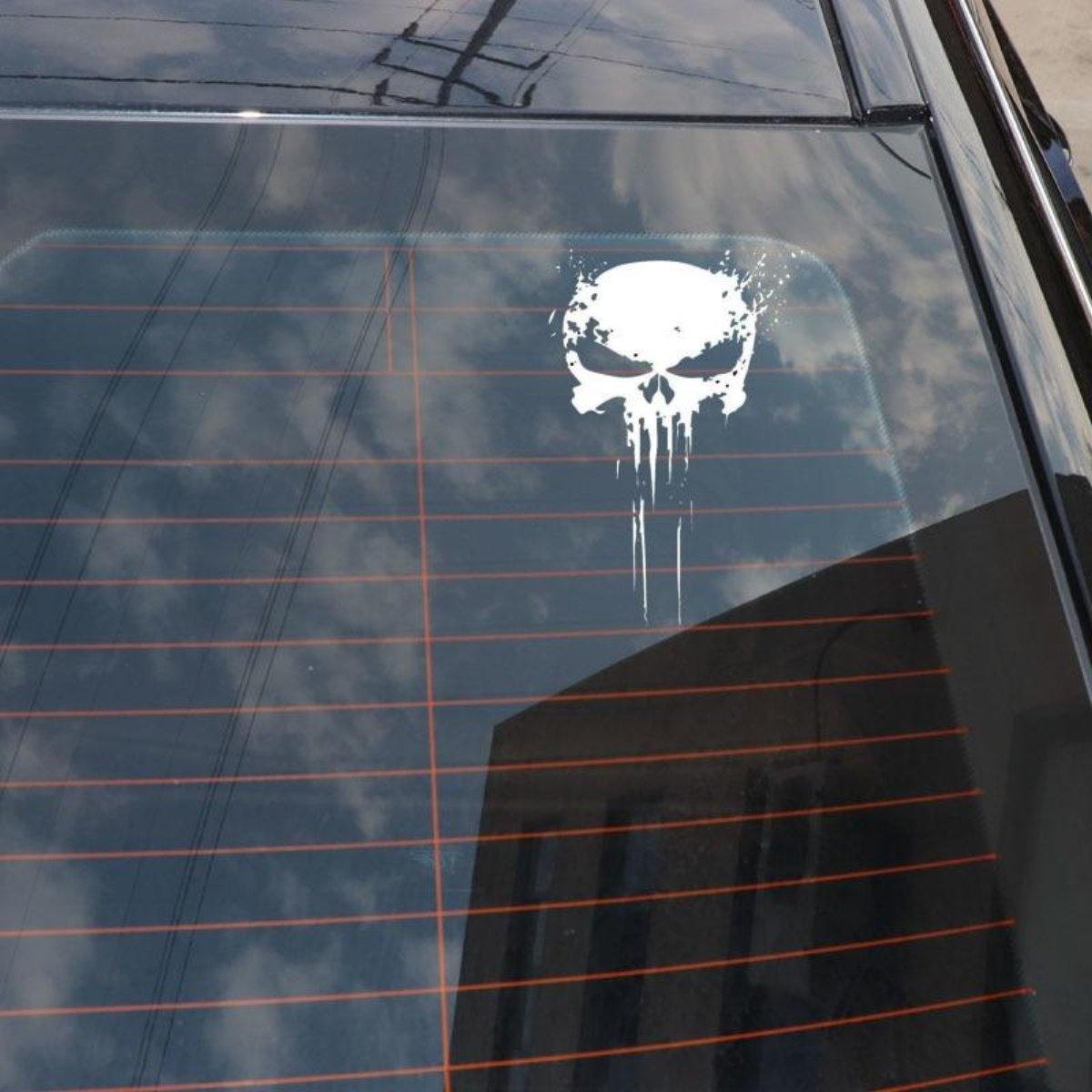Punisher Skull Sticker Vinyl Decal, 4 x 6 in - American Legend Rider