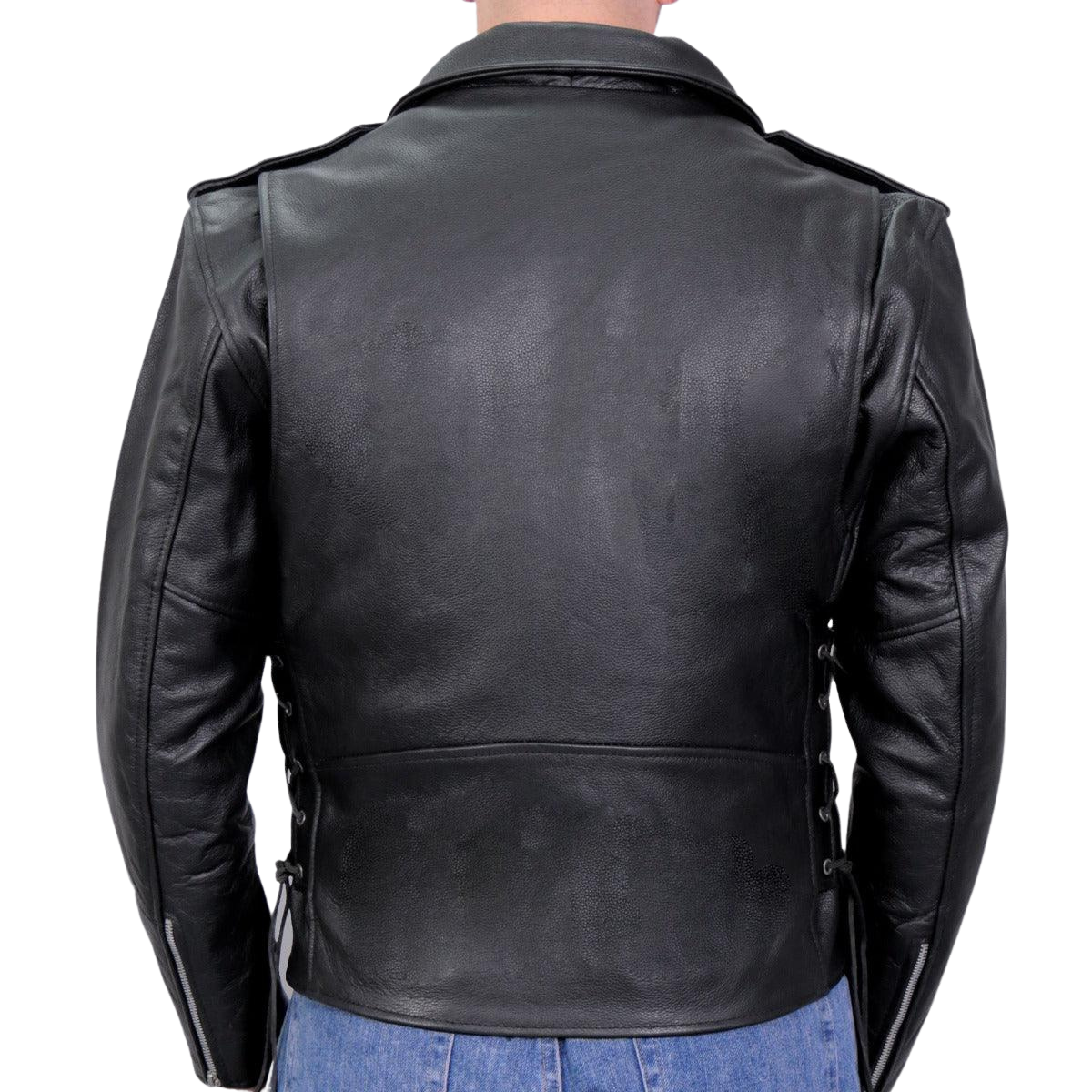 Hot Leathers Men's Classic Motorcycle Leather Jacket with Zip Out Lining