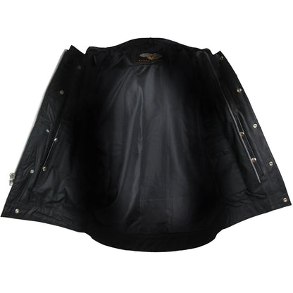 Vance SOA Style Zipper and Snap Closure Leather Motorcycle Club Vest