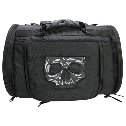 Vance Leather Medium Textile Trunk Bag with Skull Design