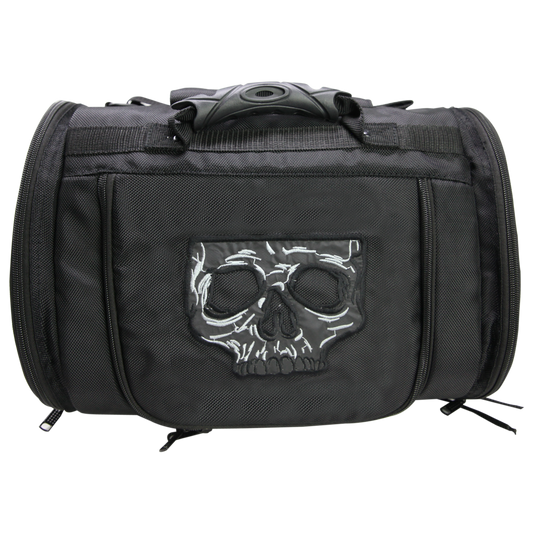 Vance Leather Medium Textile Trunk Bag with Skull Design