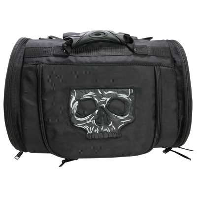 Vance Leather Medium Textile Trunk Bag with Skull Design