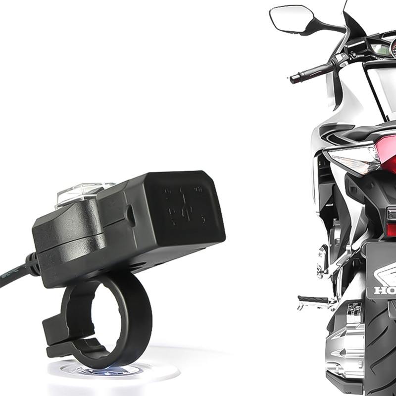 Dual USB Port 12V-24V Waterproof Motorcycle Handlebar Charger 5V 1A/2.1A Adapter for Mobile Phone - American Legend Rider