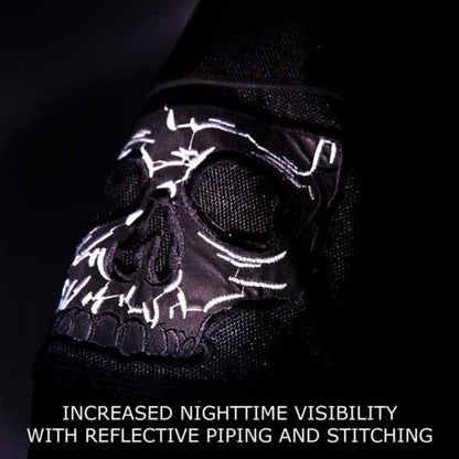 Vance Leather High Mileage Men's Textile Jacket with Embroidered Reflective Skulls