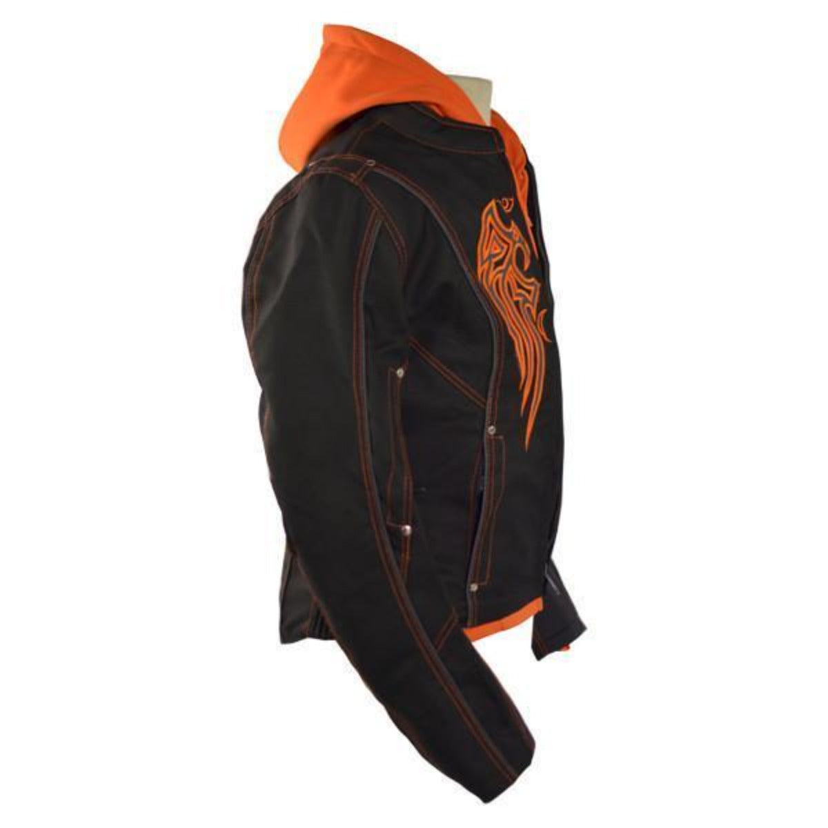 Vance Leather Ladies Textile Jacket Embroidery with Removable Hoodie