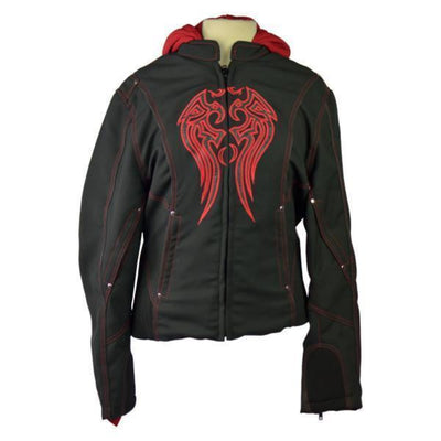 Vance Leather Ladies Textile Jacket Embroidery with Removable Hoodie