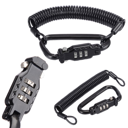Motorcycle Helmet Anti Theft Cable Lock Waterproof 3 Digit Combination D-Lock