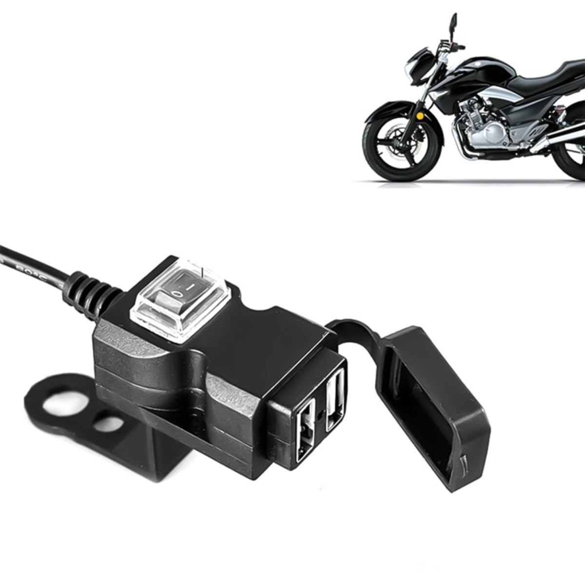 Dual USB Port 12V-24V Waterproof Motorcycle Handlebar Charger 5V 1A/2.1A Adapter for Mobile Phone - American Legend Rider