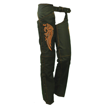 Vance Leather Women's Textile Chaps with Embroidery