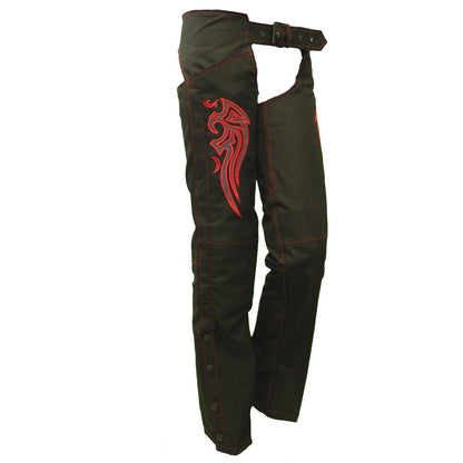 Vance Leather Women's Textile Chaps with Embroidery
