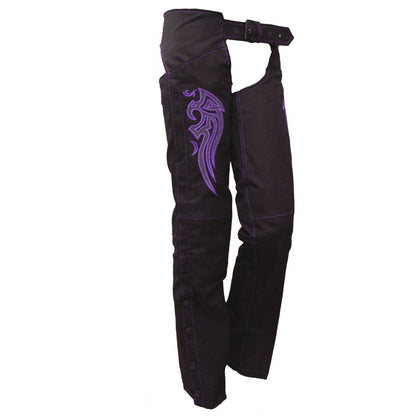 Vance Leather Women's Textile Chaps with Embroidery