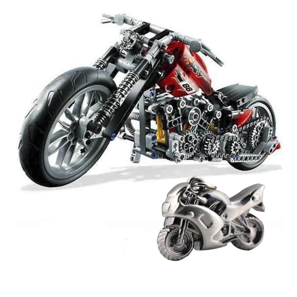 378 Pcs Cruise Block Set + Free Motorcycle Keychain Bundle - American Legend Rider