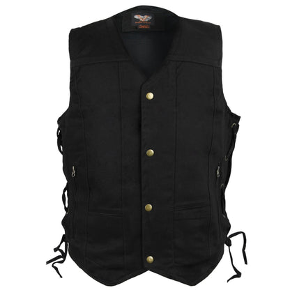Vance Leather Denim Ten Pocket Vest