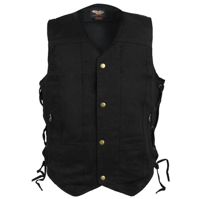 Vance Leather Denim Ten Pocket Vest
