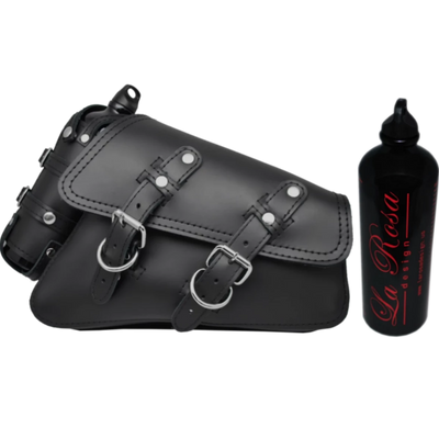 La Rosa Harley-Davidson sportster swingarm bag with Spare Fuel Bottle - American Legend Rider