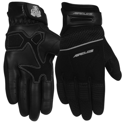 Vance Leather Airflow II Mesh/Textile Motorcycle Gloves, Black