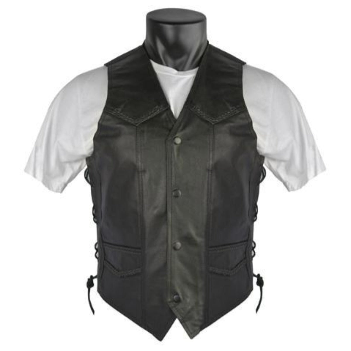 Vance Men's Premium Leather Braided Vest
