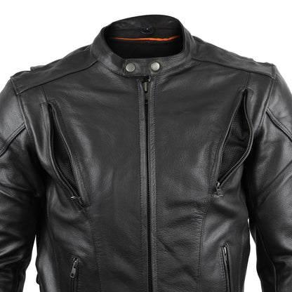 Vance Cowhide Leather Fully Lined Racer Jacket