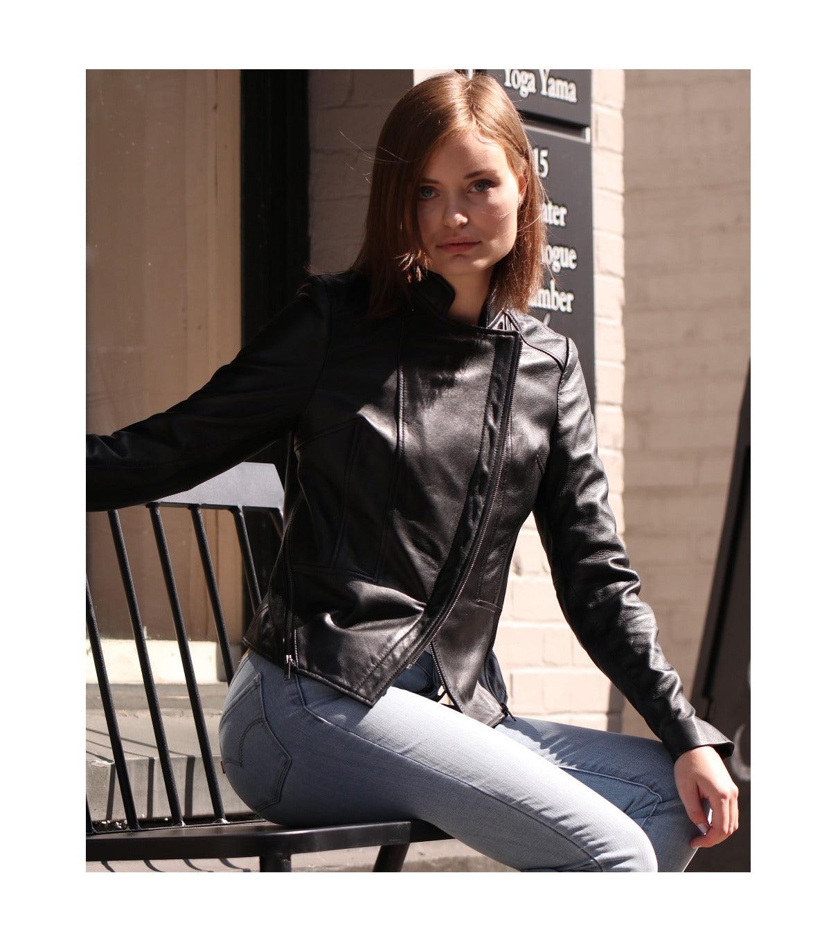 First Manufacturing Zoey - Women's Lambskin Leather Jacket - American Legend Rider