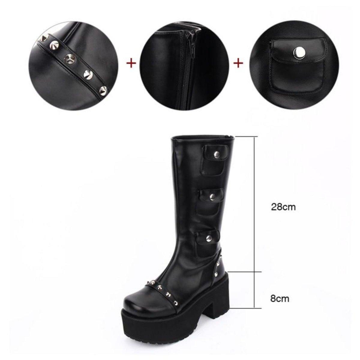 Women's Thick Platform with Rivets Boots - American Legend Rider