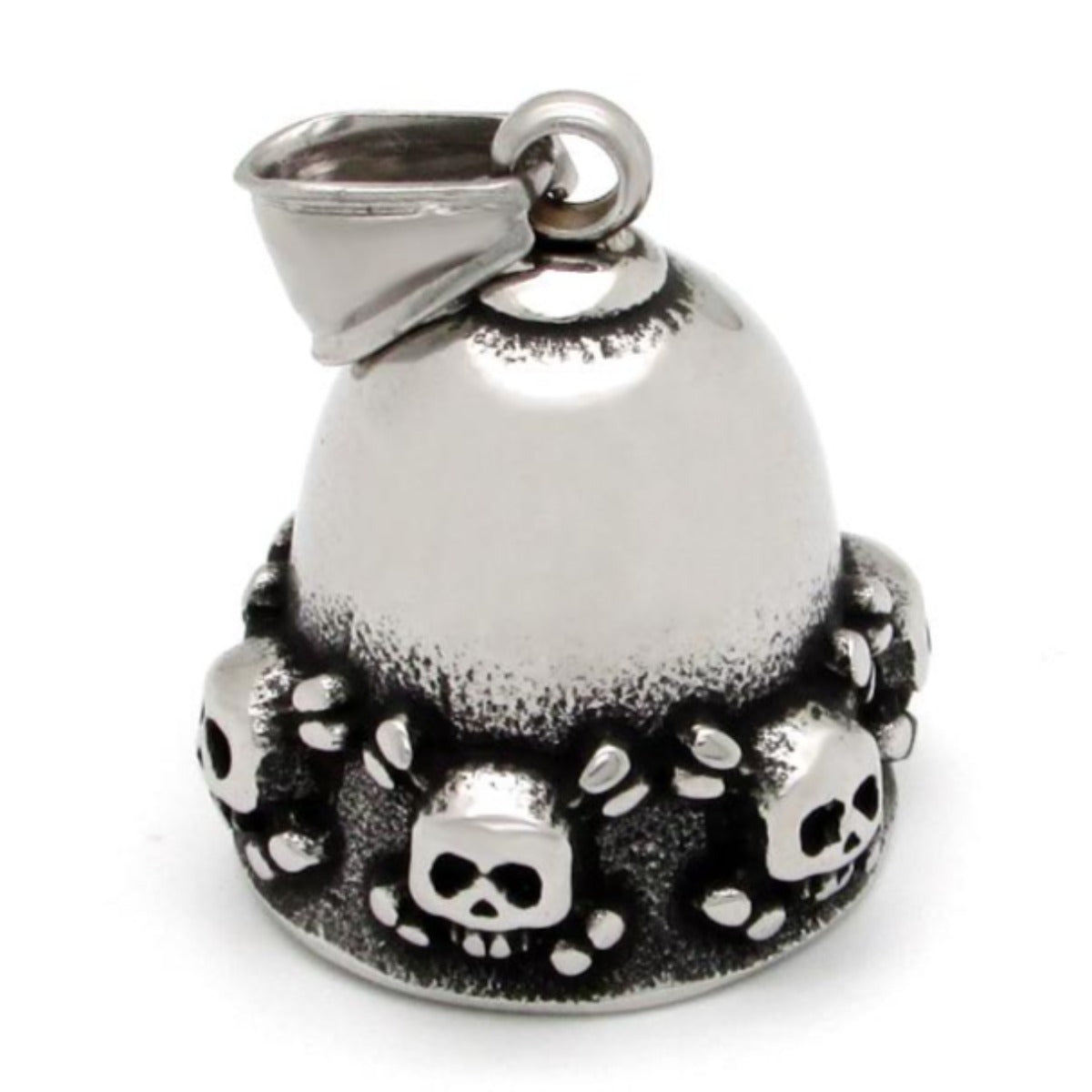 Stainless Steel Skull Gremlin Bell Pendant