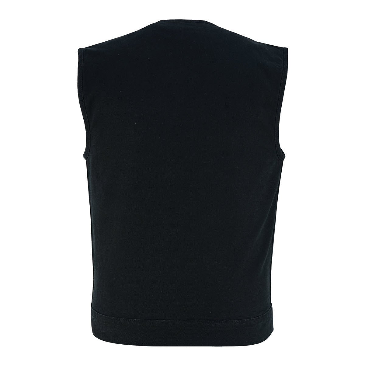 Vance Leather Men's Black Denim Collarless Vest